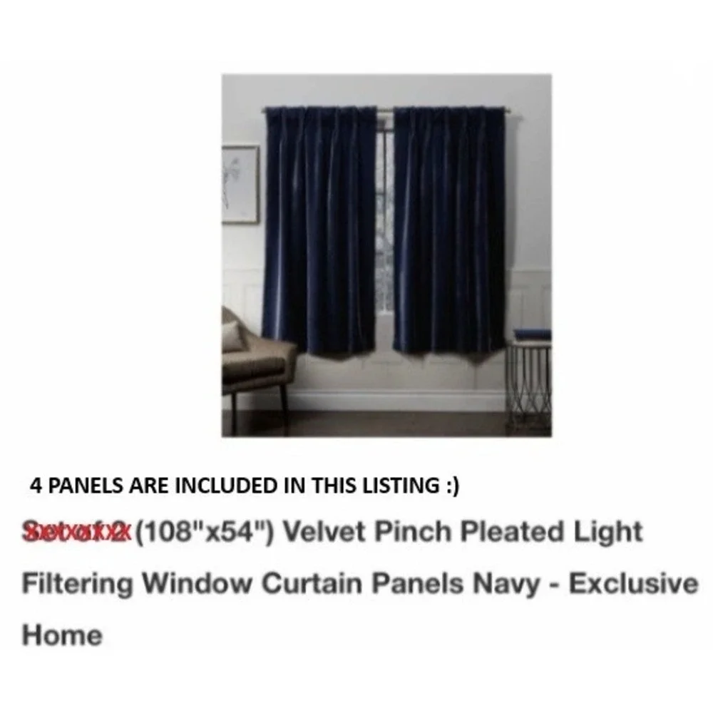 Dark Blue Exclusive Home Velvet Curtains 108